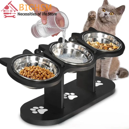 Cat Bowls Elevated Dish Pet Food Bowls for Food and Water Kitten Indoor Cats Cat Bowls with Stand Cat Dining Table Dish