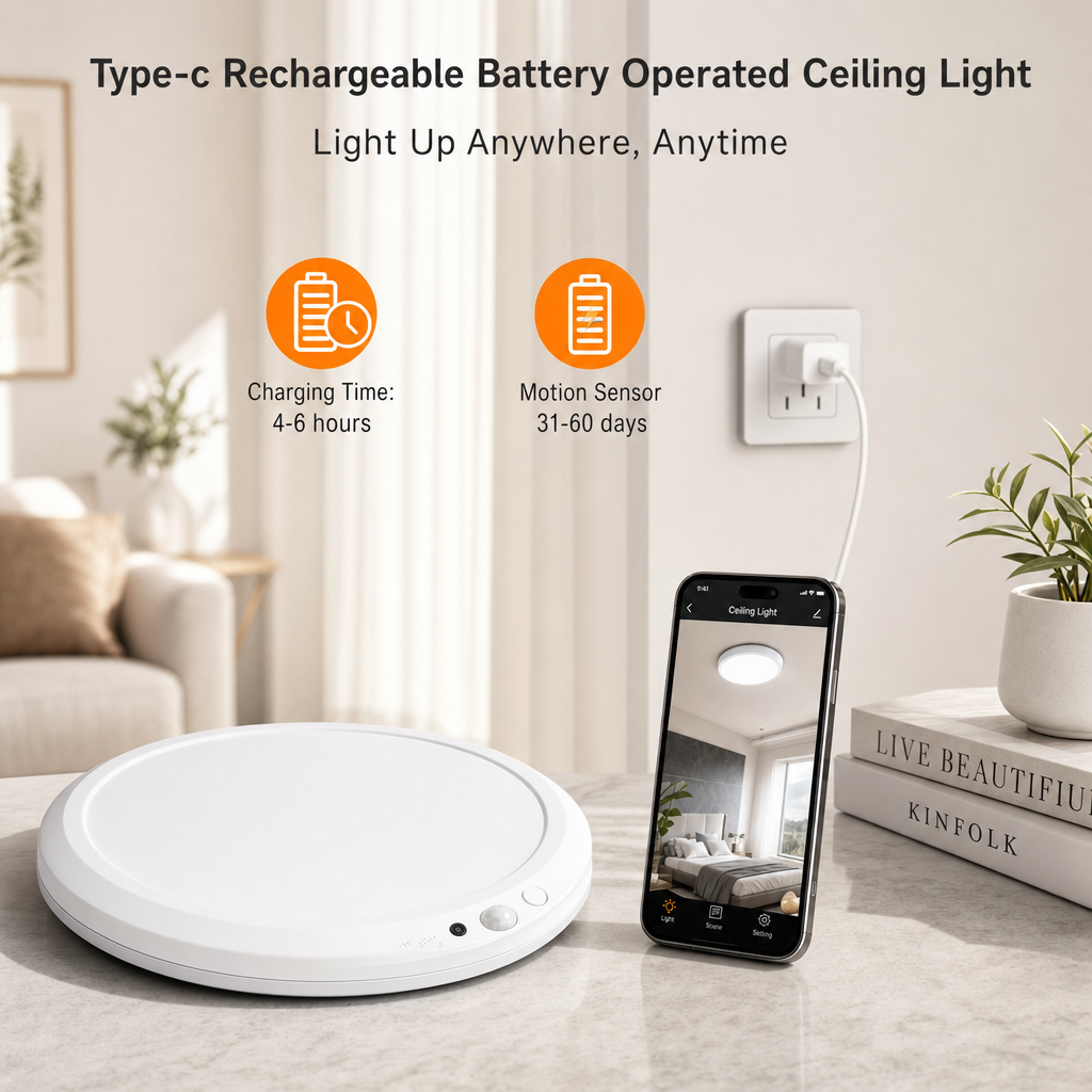 Wireless Rechargeable Motion Ceiling Light™